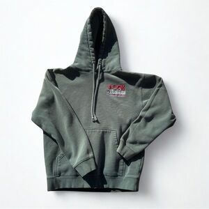 Hoodie by skateboard company, “Independent”, army, green, men’s size small.